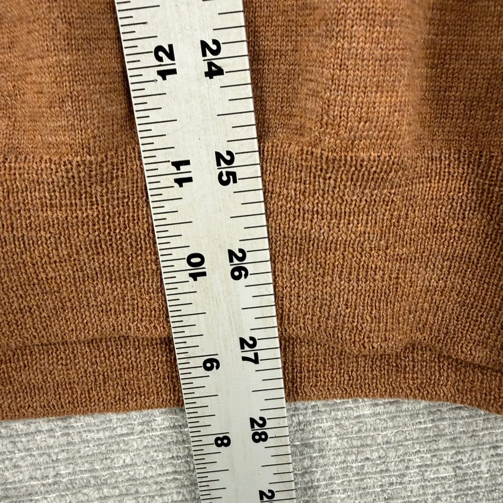 J. Crew Men's Brown V-Neck 100% Merino Wool Sweater Size‎ L